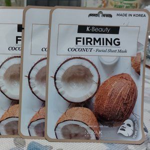 K Beauty FIRMING Coconut Facial Sheet Masks - 6 PIECES